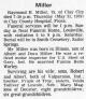 Obituary, Miller, Raymond E, 75