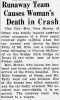 Runaway Team Causes Woman's Death in Crash